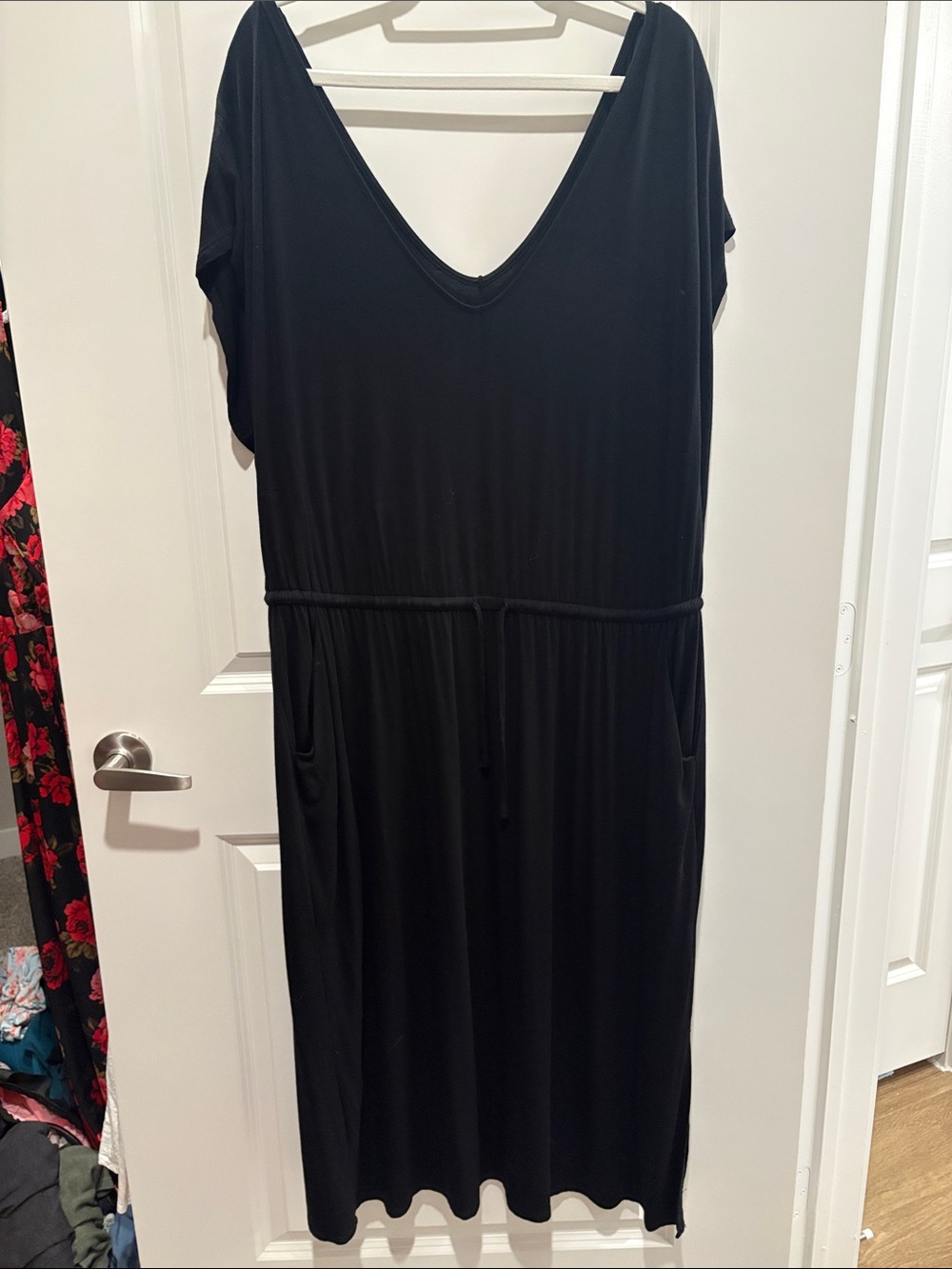 torrid Black V-Neck Drawstring Maxi Dress